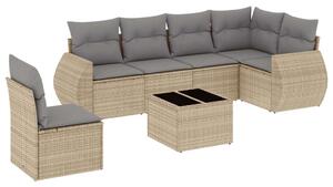 VidaXL Polyrattan Kerti Ülőgarnitúra - 7 részes - Bézs