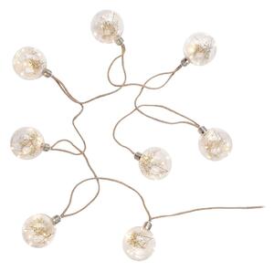 BULB LIGHTS égősor, natúr zsinórral és szárított virággal