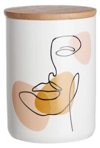 QUEEN IT tárolódoboz bambusz fedéllel, Line Art 450ml
