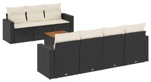 VidaXL Polyrattan Kerti Ülőgarnitúra - 8 részes - Fekete