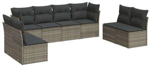 VidaXL Polyrattan Kerti Ülőgarnitúra - 8 részes - Szürke