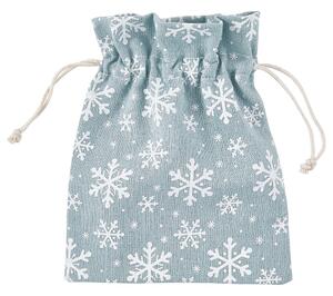 PACK-A-BAG textil zsák pasztellkék, hópehely 14x18 cm