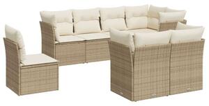 VidaXL Polyrattan Kerti Ülőgarnitúra - 8 részes - Bézs