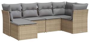 VidaXL Polyrattan Kerti Ülőgarnitúra - 6 részes - Bézs