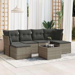 VidaXL Polyrattan Kerti Ülőgarnitúra - 7 részes - Szürke