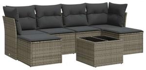 VidaXL Polyrattan Kerti Ülőgarnitúra - 7 részes - Szürke