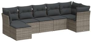 VidaXL Polyrattan Kerti Ülőgarnitúra - 7 részes - Szürke