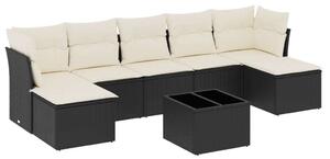 VidaXL Polyrattan Kerti Ülőgarnitúra - 8 részes - Fekete