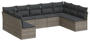 VidaXL Polyrattan Kerti Ülőgarnitúra - 9 részes - Szürke