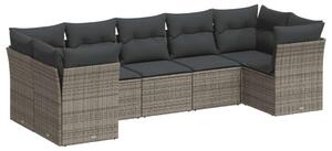 Polyrattan Kerti Ülőgarnitúra - 7 részes - Szürke