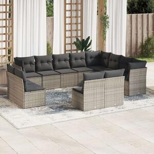 VidaXL Polyrattan Kerti Ülőgarnitúra - 12 részes - Szürke