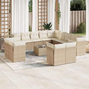 VidaXL Polyrattan Kerti Ülőgarnitúra - 14 részes - Bézs