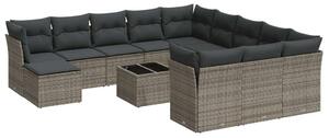 VidaXL Polyrattan Kerti Ülőgarnitúra - 13 részes - Szürke