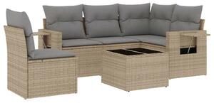 VidaXL Polyrattan Kerti Ülőgarnitúra - 6 részes - Bézs