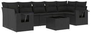 VidaXL Polyrattan Kerti Ülőgarnitúra - 8 részes - Fekete