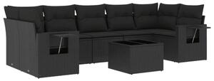 VidaXL Polyrattan Kerti Ülőgarnitúra - 8 részes - Fekete