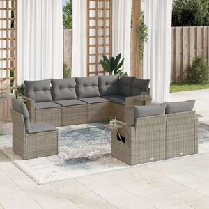 VidaXL Polyrattan Kerti Ülőgarnitúra - 8 részes - Szürke