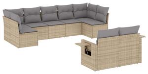 VidaXL Polyrattan Kerti Ülőgarnitúra - 9 részes - Bézs