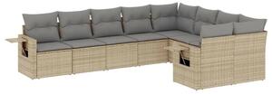 VidaXL Polyrattan Kerti Ülőgarnitúra - 9 részes - Bézs
