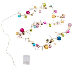 JOLLY LIGHTS LED égősor gömbdíszekkel és USB kábellel, színes