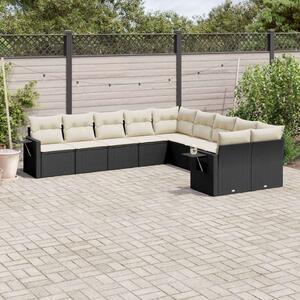 VidaXL Polyrattan Kerti Ülőgarnitúra - 10 részes - Fekete