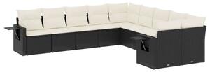 VidaXL Polyrattan Kerti Ülőgarnitúra - 10 részes - Fekete