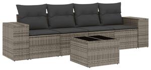 VidaXL Polyrattan Kerti Ülőgarnitúra - 5 részes - Szürke