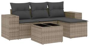 VidaXL Polyrattan Kerti Ülőgarnitúra - 5 részes - Szürke