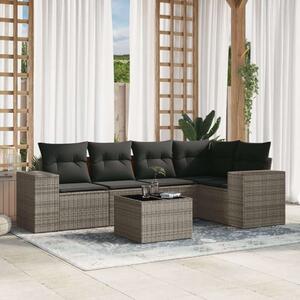 VidaXL Polyrattan Kerti Ülőgarnitúra - 6 részes - Szürke