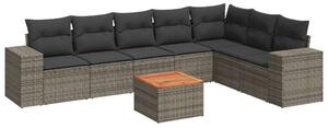 VidaXL Polyrattan Kerti Ülőgarnitúra - 8 részes - Szürke