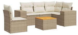 VidaXL Polyrattan Kerti Ülőgarnitúra - 6 részes - Bézs