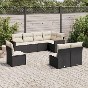 VidaXL Polyrattan Kerti Ülőgarnitúra - 8 részes - Fekete