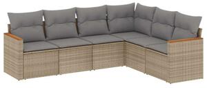 VidaXL Polyrattan Kerti Ülőgarnitúra - 6 részes - Bézs