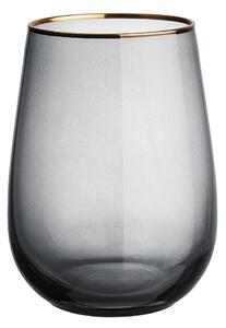 TOUCH OF GOLD vizespohár aranyszegéllyel, szürke 590 ml