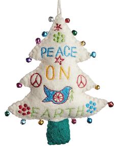 PEACE ON EARTH filc karácsonyfadísz, fenyőfa