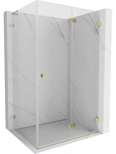 Mexen Lunar-F L, zuhany sarok jobb 80 x 70 cm, 8mm átlátszó üveg, arany profil, 836L-080-070-50-00-P