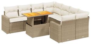 VidaXL Polyrattan Kerti Ülőgarnitúra - 9 részes - Bézs
