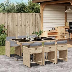 VidaXL Polyrattan Kerti Étkezőgarnitúra - 7 részes