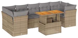 VidaXL Polyrattan Kerti Ülőgarnitúra - 8 részes - Bézs