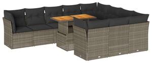 VidaXL Polyrattan Kerti Ülőgarnitúra - 11 részes - Szürke