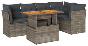 VidaXL Polyrattan Kerti Ülőgarnitúra - 6 részes - Szürke