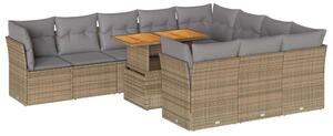 VidaXL Polyrattan Kerti Ülőgarnitúra - 11 részes - Bézs