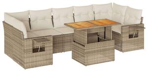VidaXL Polyrattan Kerti Ülőgarnitúra - 8 részes - Bézs