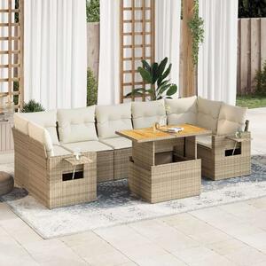 VidaXL Polyrattan Kerti Ülőgarnitúra - 8 részes - Bézs