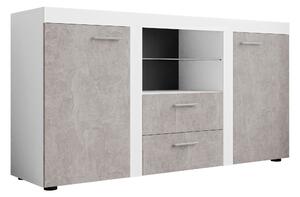 Komód Univio, Laminált forgácslap, 82x157x40cm, Fehér, Beton