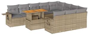 VidaXL Polyrattan Kerti Ülőgarnitúra - 11 részes - Bézs