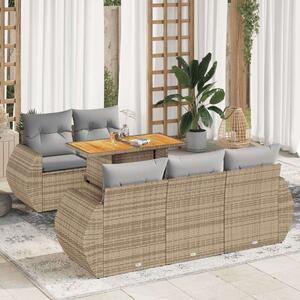 VidaXL Polyrattan Kerti Ülőgarnitúra - 6 részes - Bézs
