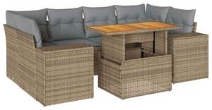 VidaXL Polyrattan Kerti Ülőgarnitúra - 7 részes - Bézs