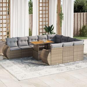 VidaXL Polyrattan Kerti Ülőgarnitúra - 11 részes - Bézs