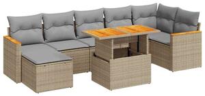 VidaXL Polyrattan Kerti Ülőgarnitúra - 8 részes - Bézs
